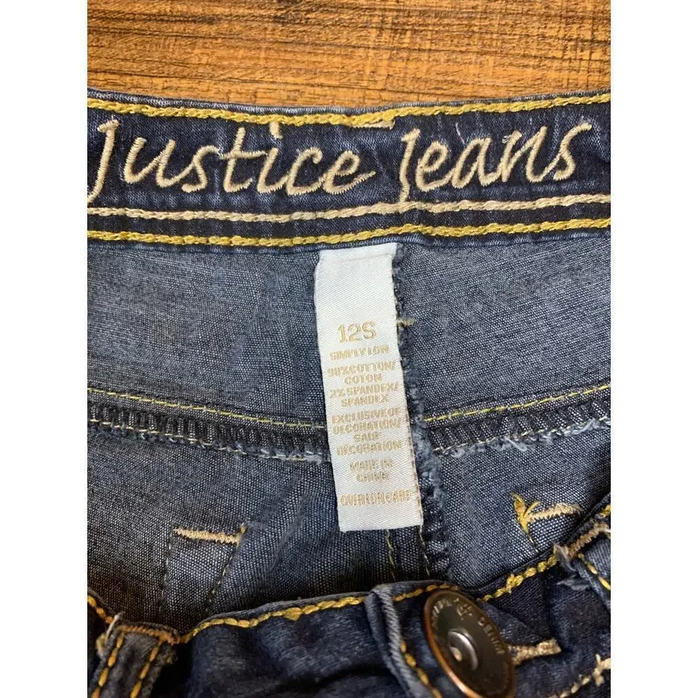 JUSTICE Girl’s Simply Low Dark Wash Jeans / Size: 12 Slim